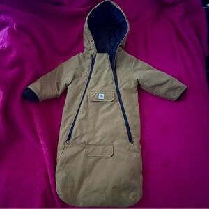 Brown Hooded Baby Bunting Bag